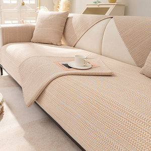 Cotton Linen Anti-Slip Couch Cover,Luxury Sectional Sofa Slipcover