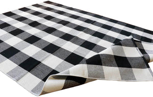 Large Cotton Rug , washable carpet , Buffalo Plaid Runner Rug