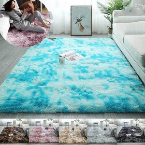 Faux Fur Carpet | Fluffy Area Rug | Gradient color blanket