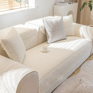 Soft Cotton Minimalist Non-Slip Sofa Cover , Washable Cushion , Furniture Protector