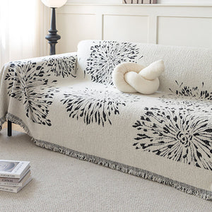 Soft Stylish Tassel Sofa Cover Couch Cover L Shape ,Pet Scratch Couch Protector for Loveseat Chair Futon