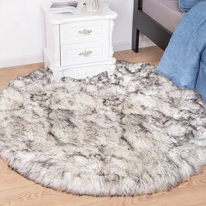 Faux Fur Sheepskin Round Area Rug