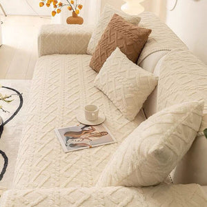 Anti-Slip Sectional Couch Cover, Milk Velvet Sofa Slipcover