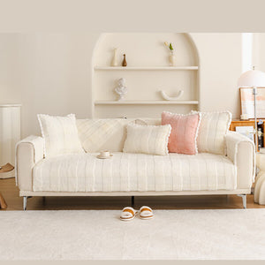 Soft Warm Faux Fur Couch Sofa Cover Thick Shaggy Fuzzy Sectional Couch Cover Non-Slip Solid Color Plush Sofa Slipcover Furniture Protector for Pets ?