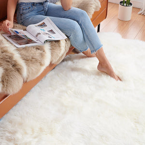 Premium Faux Fur Sheepskin Rectangle Area Rug