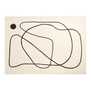 Abstract Bedroom Living Room Rug - Ivory