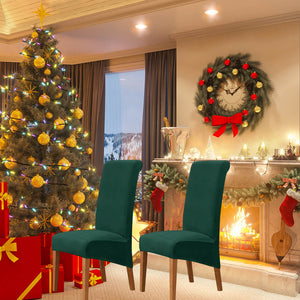 Velvet Plush Dining Chair Covers, High Chairs Protector Covers Seat Slipcover with Elastic Band for Dining Room,Wedding, Ceremony, Banquet ?